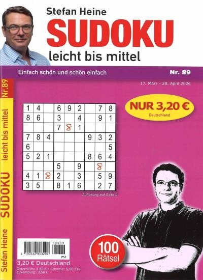 SUDOKU LEICHT BIS MITTEL 89/2026
