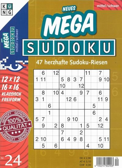 NEUES MEGA SUDOKU 24/2019