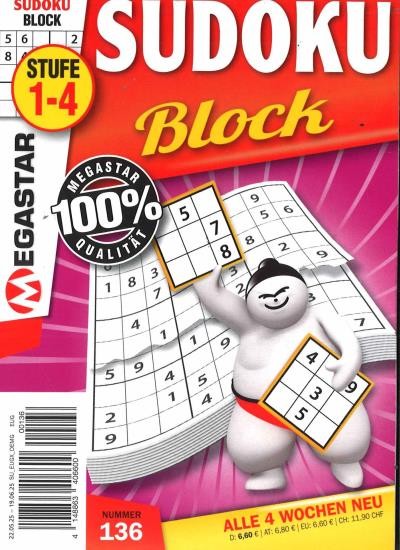MEGASTAR SUDOKU BLOCK 136/2025