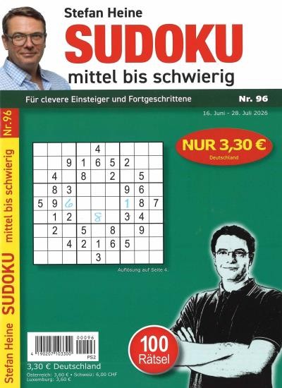SUDOKU MITTEL BIS SCHWIERIG 96/2026