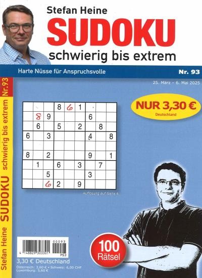 SUDOKU SCHWIERIG BIS EXTREM 93/2025
