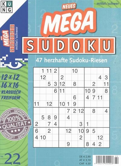 NEUES MEGA SUDOKU 22/2019