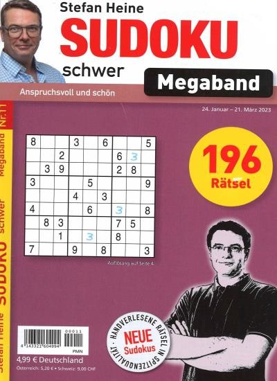 SUDOKU SCHWER MEGABAND 11/2023