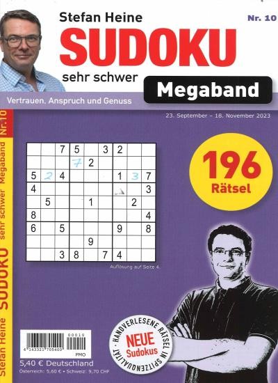 SUDOKU SEHR SCHWER MEGABAND 10/2023