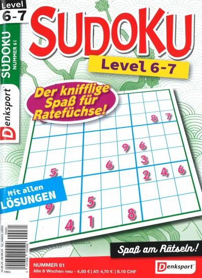 SUDOKU LEVEL 6-7 61/2025