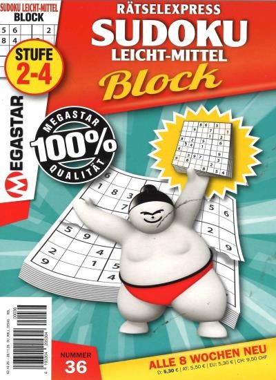 SUDOKU BLOCK LEICHT-MITTEL 36/2026