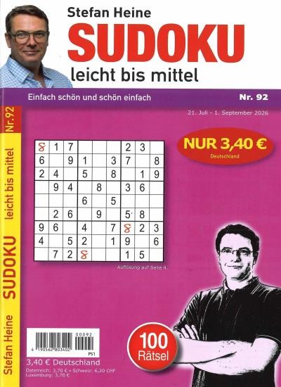 SUDOKU LEICHT BIS MITTEL Abo