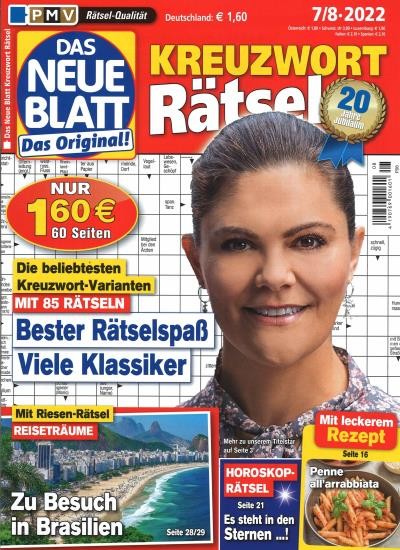 DAS NEUE BLATT KREUZWORT RÄTSEL 8/2022