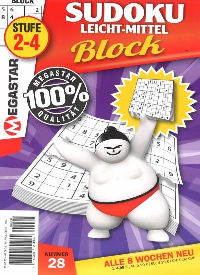 SUDOKU BLOCK LEICHT-MITTEL 28/2025