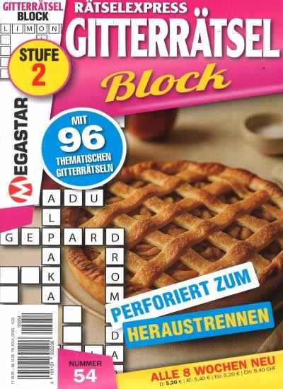 RÄTSELEXPRESS GITTERRÄTSEL BLOCK 54/2025