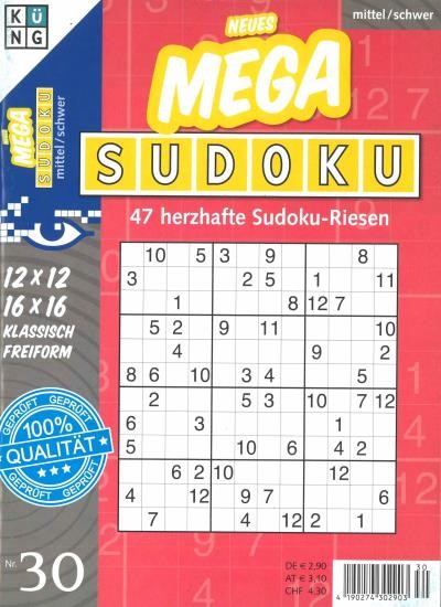 NEUES MEGA SUDOKU 30/2020