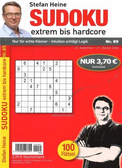 SUDOKU EXTREM BIS HARDCORE 85/2026