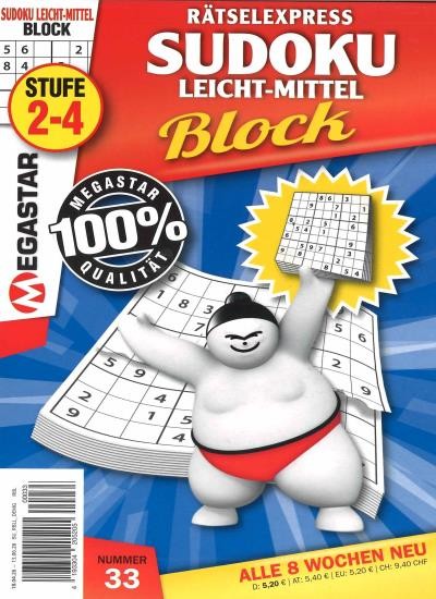 SUDOKU BLOCK LEICHT-MITTEL 33/2026