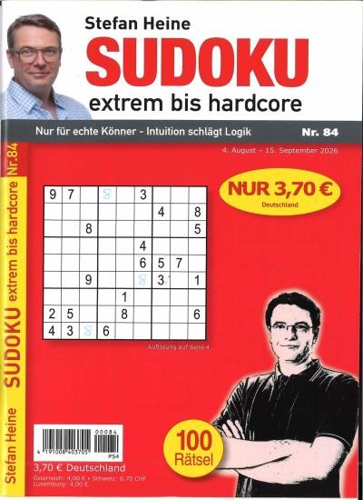 SUDOKU EXTREM BIS HARDCORE 84/2026