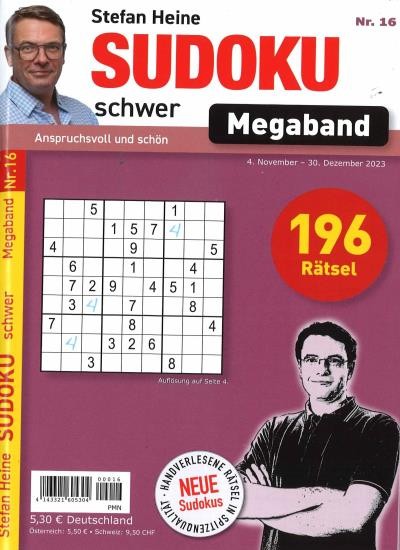 SUDOKU SCHWER MEGABAND 16/2023