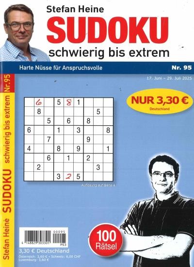 SUDOKU SCHWIERIG BIS EXTREM 95/2025