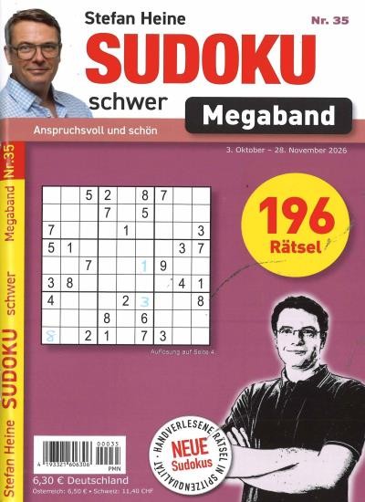 SUDOKU SCHWER MEGABAND 35/2026