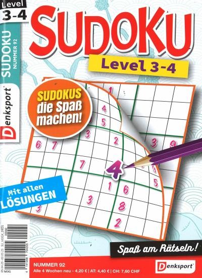 SUDOKU LEVEL 3-4 92/2025