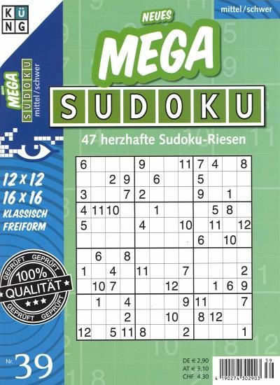 NEUES MEGA SUDOKU 39/2021
