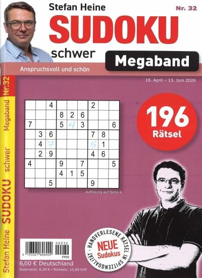 SUDOKU SCHWER MEGABAND 32/2026