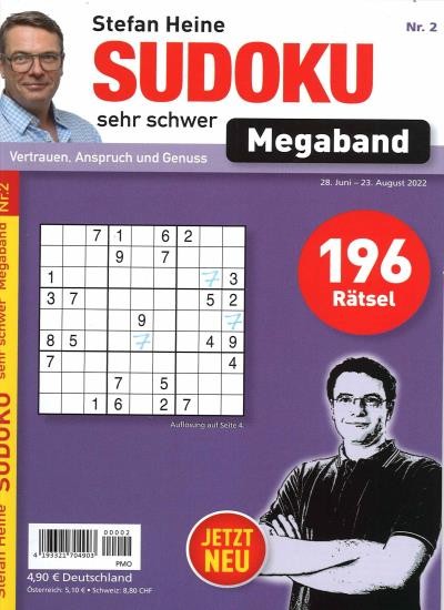 SUDOKU SEHR SCHWER MEGABAND 2/2022