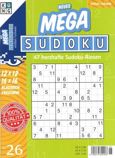 NEUES MEGA SUDOKU 26/2019