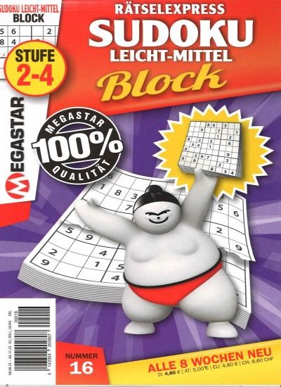 SUDOKU BLOCK LEICHT-MITTEL Abo