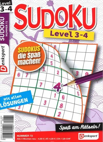 SUDOKU LEVEL 3-4 72/2023