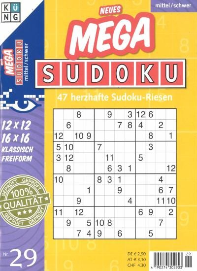 NEUES MEGA SUDOKU 29/2020
