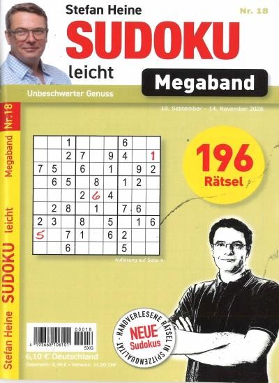 SUDOKU LEICHT MEGABAND 18/2026