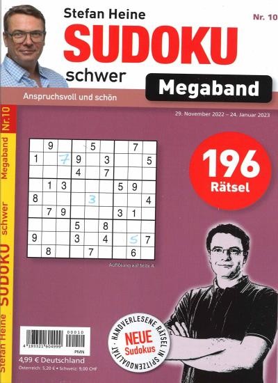 SUDOKU SCHWER MEGABAND 10/2022